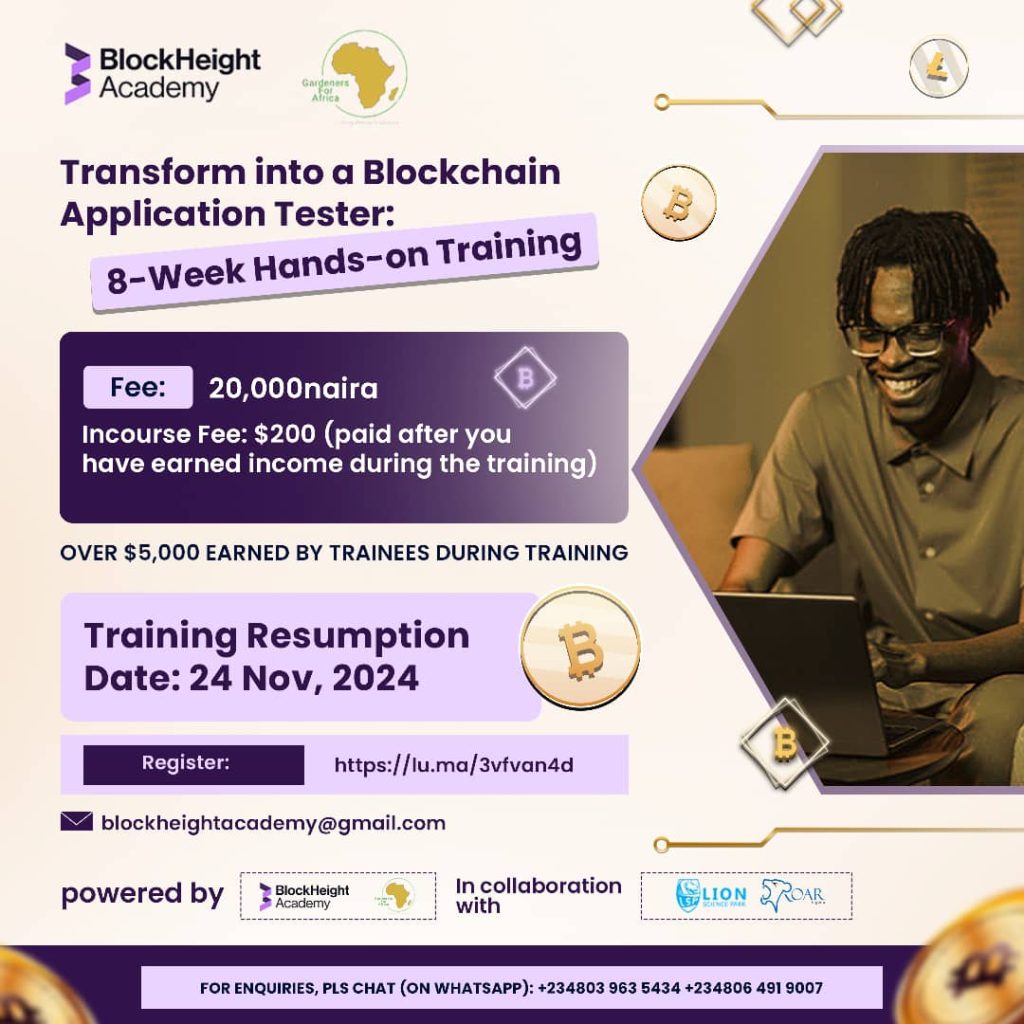 Blockheight Academy, and Gardener for Africa presents the Zero-Code Web3 Money Hack-V